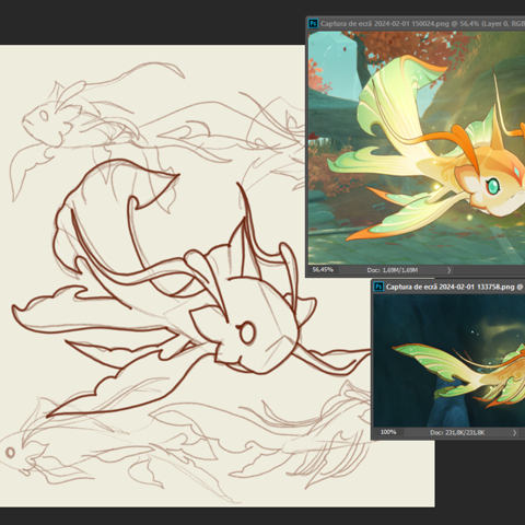 Some sketches of the Giant Golden Carp
