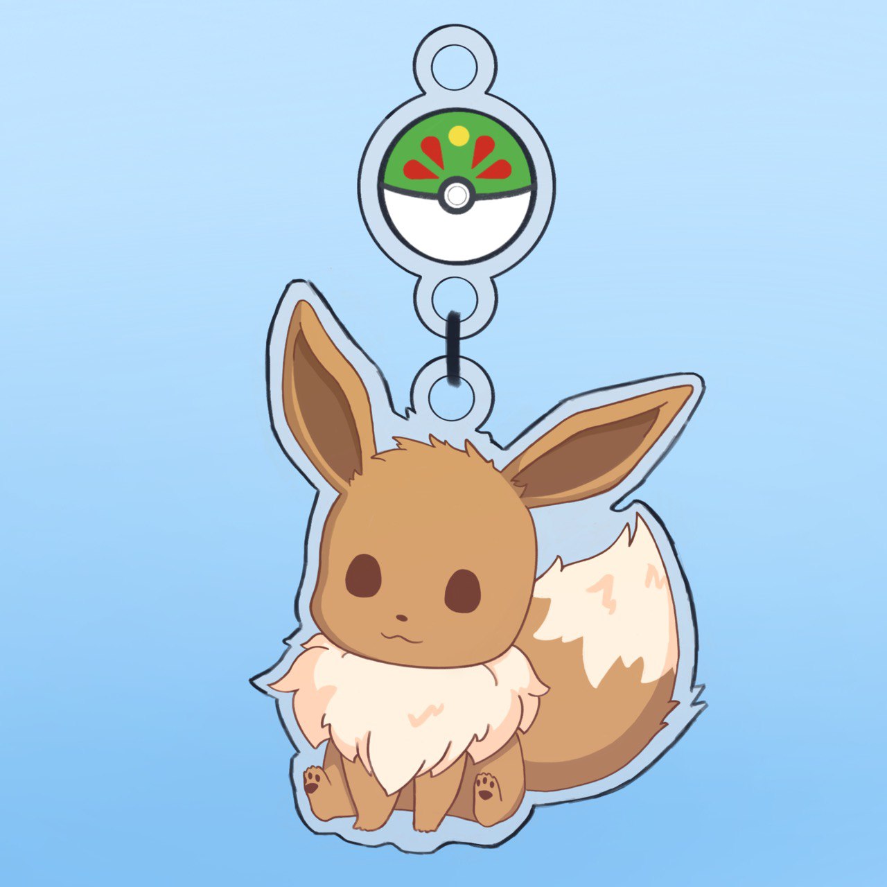 Finished Eevee with friend ball charm! 