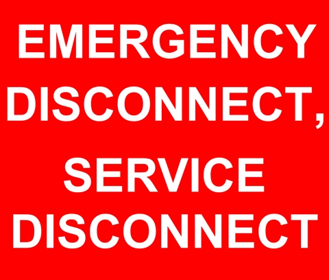 Emergency Disconnect, Service Disconnect Label
