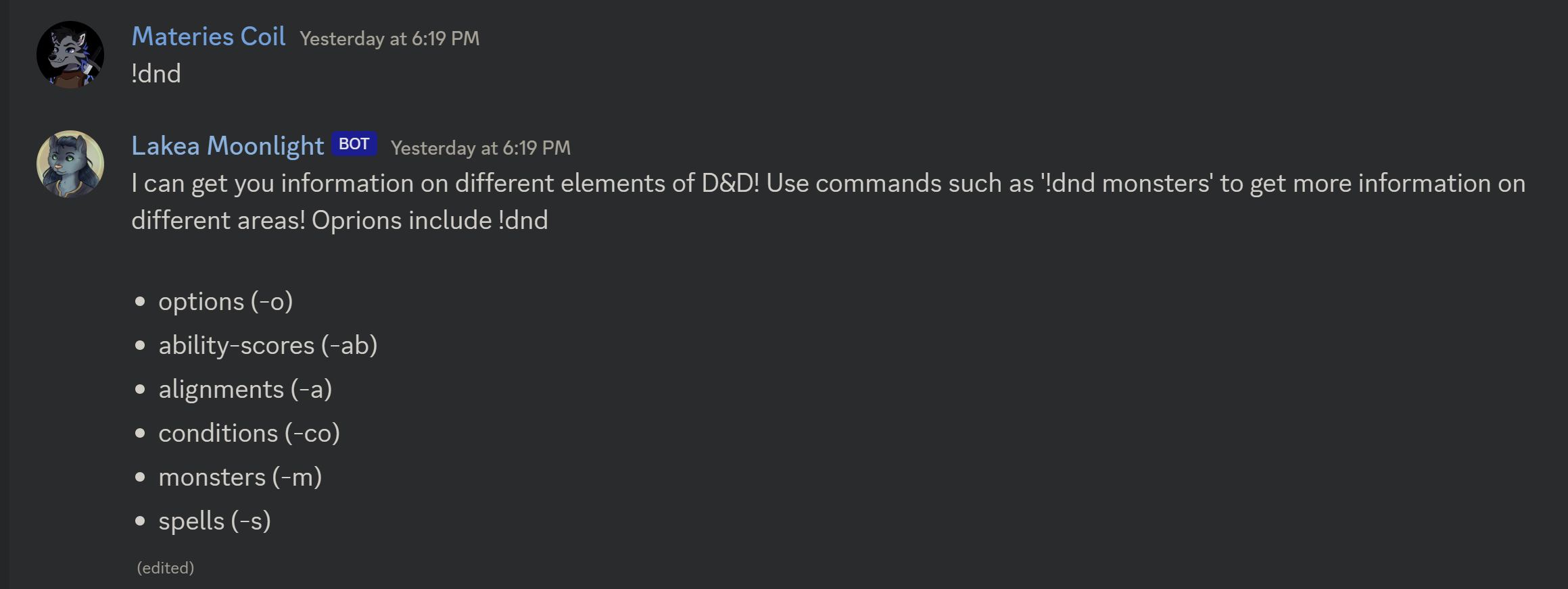 Discord - More D&D Commands