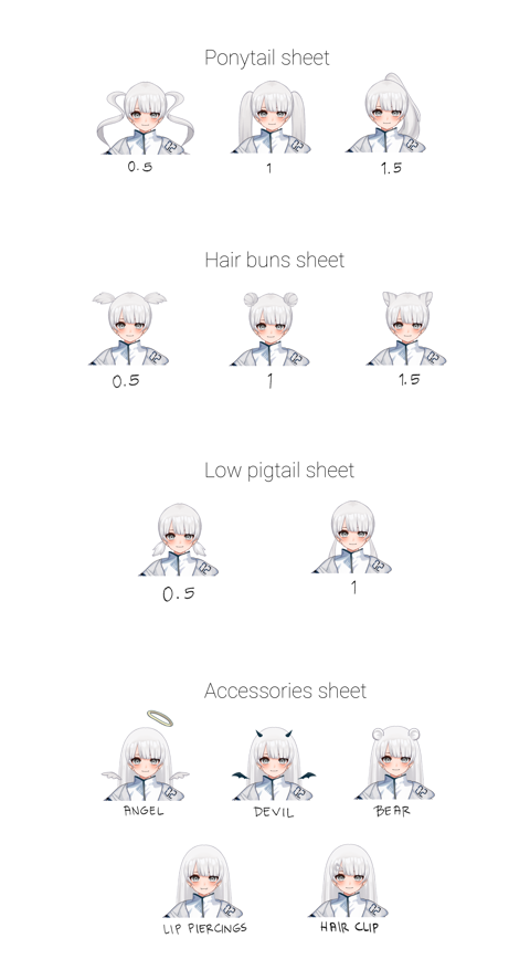 NII hair and accessories sheet