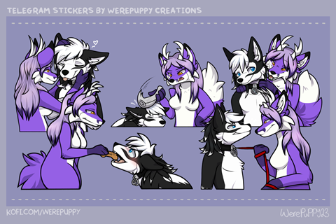 2-Char Stickers / Narah & Wolfie (Group Image)