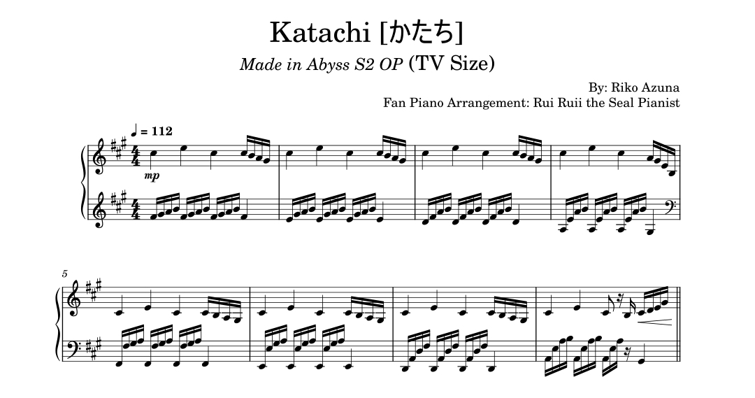 Made in Abyss Opening 2 Sheet music for Flute (Solo)