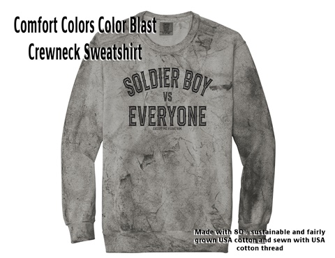 Soldier Boy Vs Everyone Crew Neck Sweatshirt - Black/Grey
