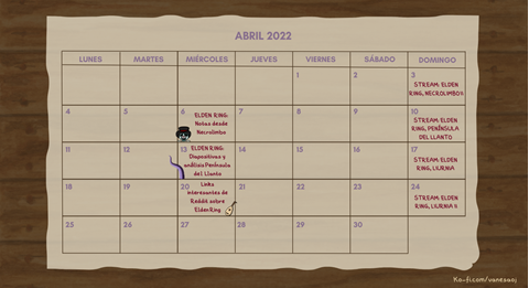Calendario de contenido abril de 2022