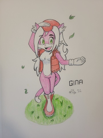 Gina in the wind