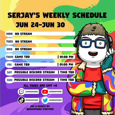 Updated Schedule for Jun 24-Jun 30 2024