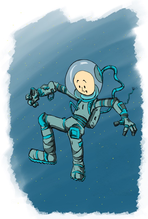 Baldie in space