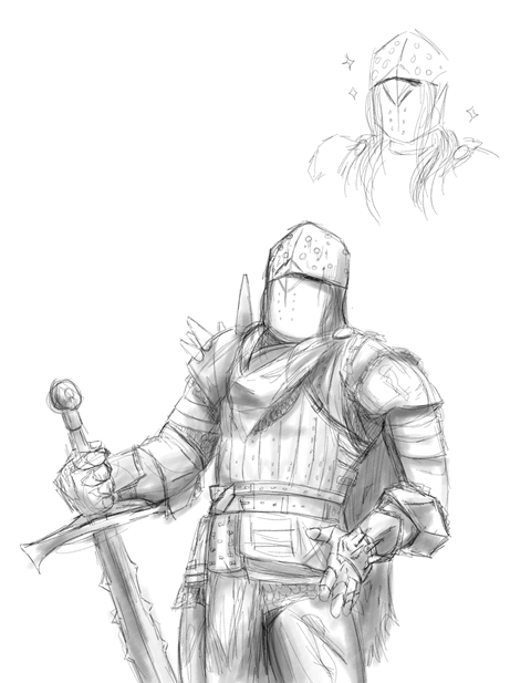 Old sketch of The Knight from DBD