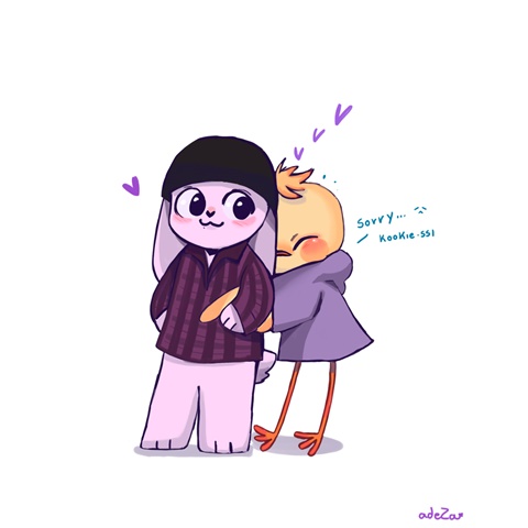 Ji and kookie hug