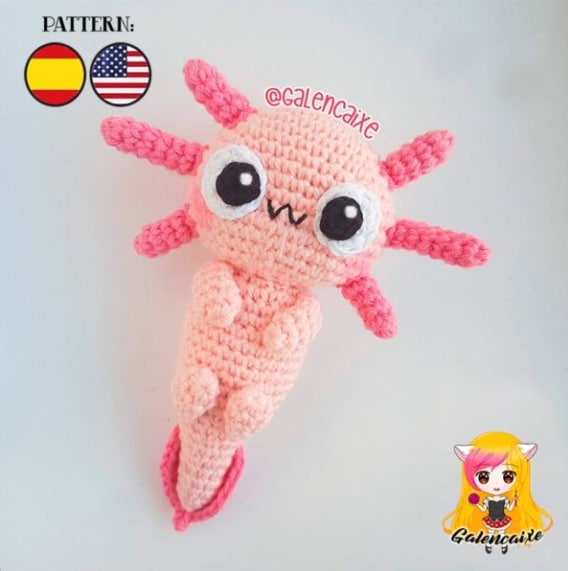 Amigurumi Axolotl Crochet Pattern • Oombawka Design Crochet