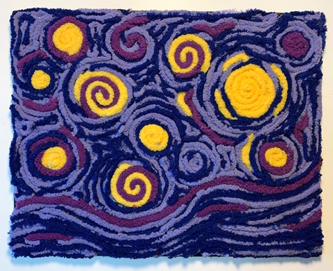 Starry Night Yarn Painting