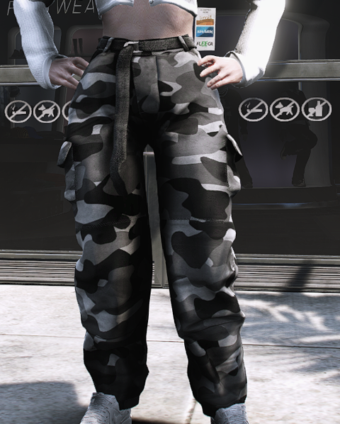 【HI FI FNK】Yie Camo Cargo Pants FVCKTHISBRAND DARK CAMO CARGO PANTS – N-Hype