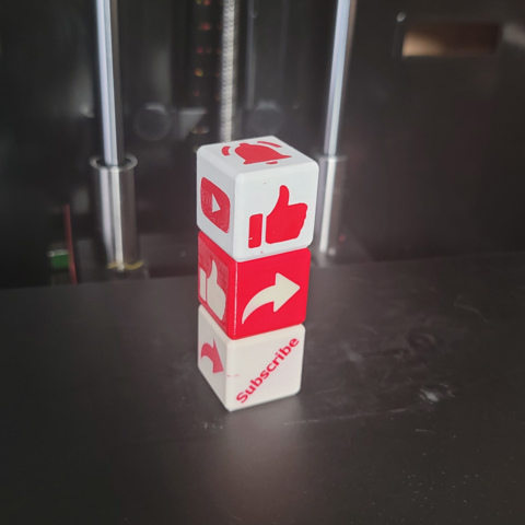 3D printed YouTube calibration cube.  