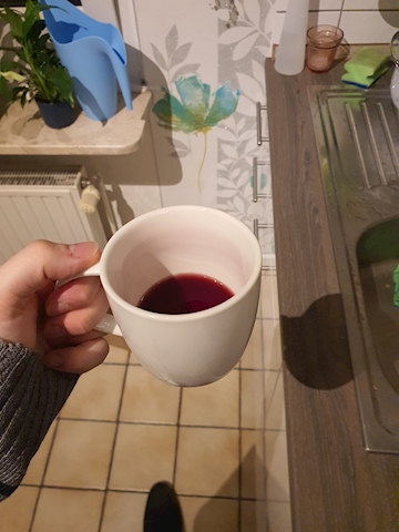 First cup of mulled wine