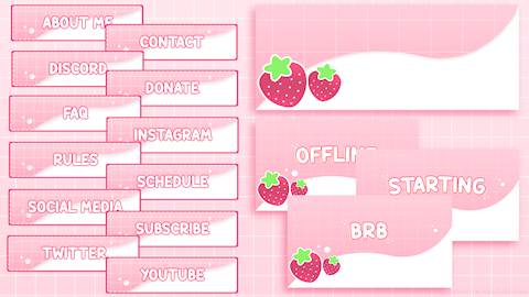 Strawberry Milk   Streaming Asset Set   ♡BiBi's Ko fi Shop   Ko