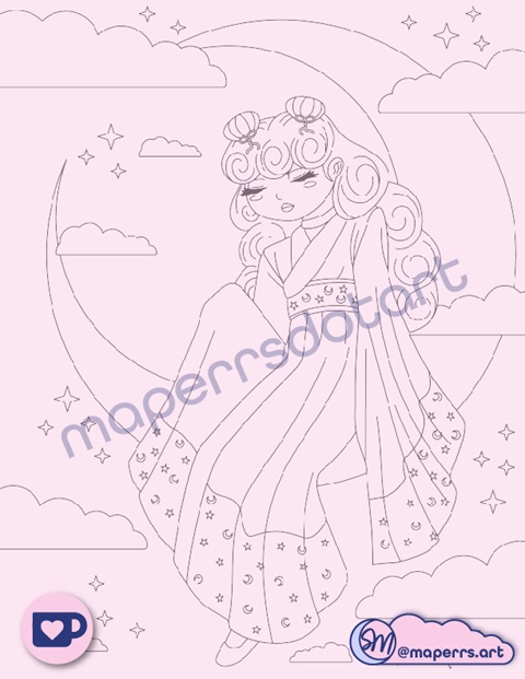 Moon Puff Coloring Page Preview