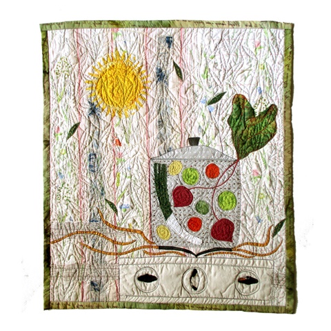 Summer cooking is hot, textile art