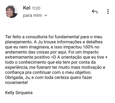 Depoimento Consultoria online - Kel Sirqueira