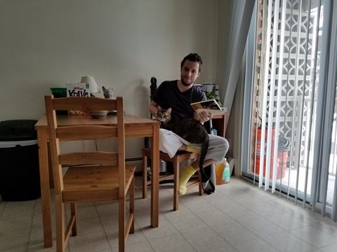 sitting with Teddy