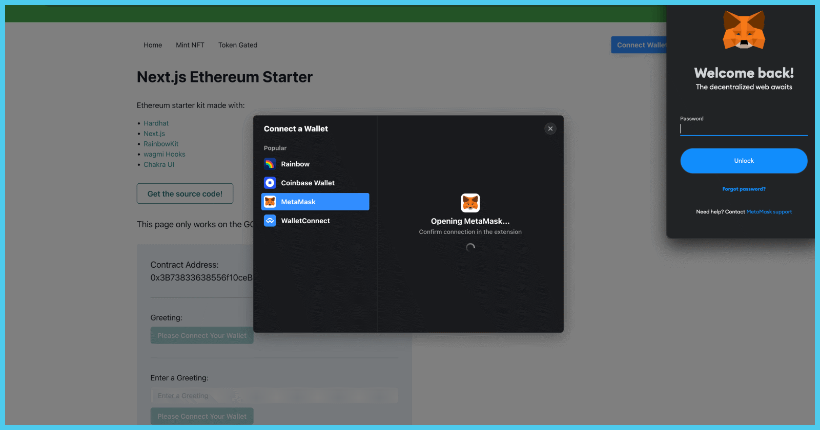 Next.js Ethereum template with RainbowKit