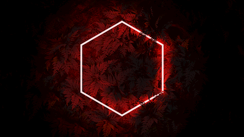 Hexagon w/Foliage - Red Desktop Variation