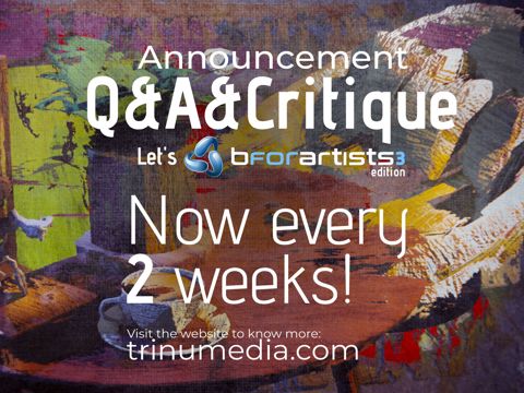 Announcement - The Q&A&Critique event now every 2 