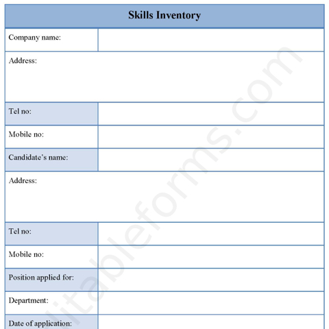 Skills Inventory Fillable PDF Template - Editable Forms's Ko-fi Shop ...