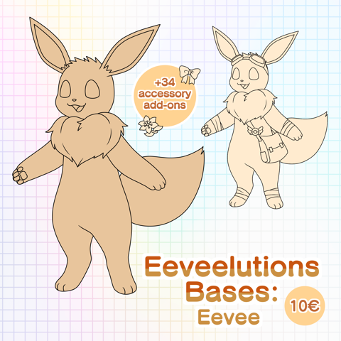 Eeveelution Base Bundle - LYNX3000's Ko-fi Shop - Ko-fi ❤️ Where creators  get support from fans through donations, memberships, shop sales and more!  The original 'Buy Me a Coffee' Page.