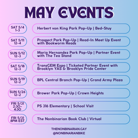 May Events with The Nonbinarian!