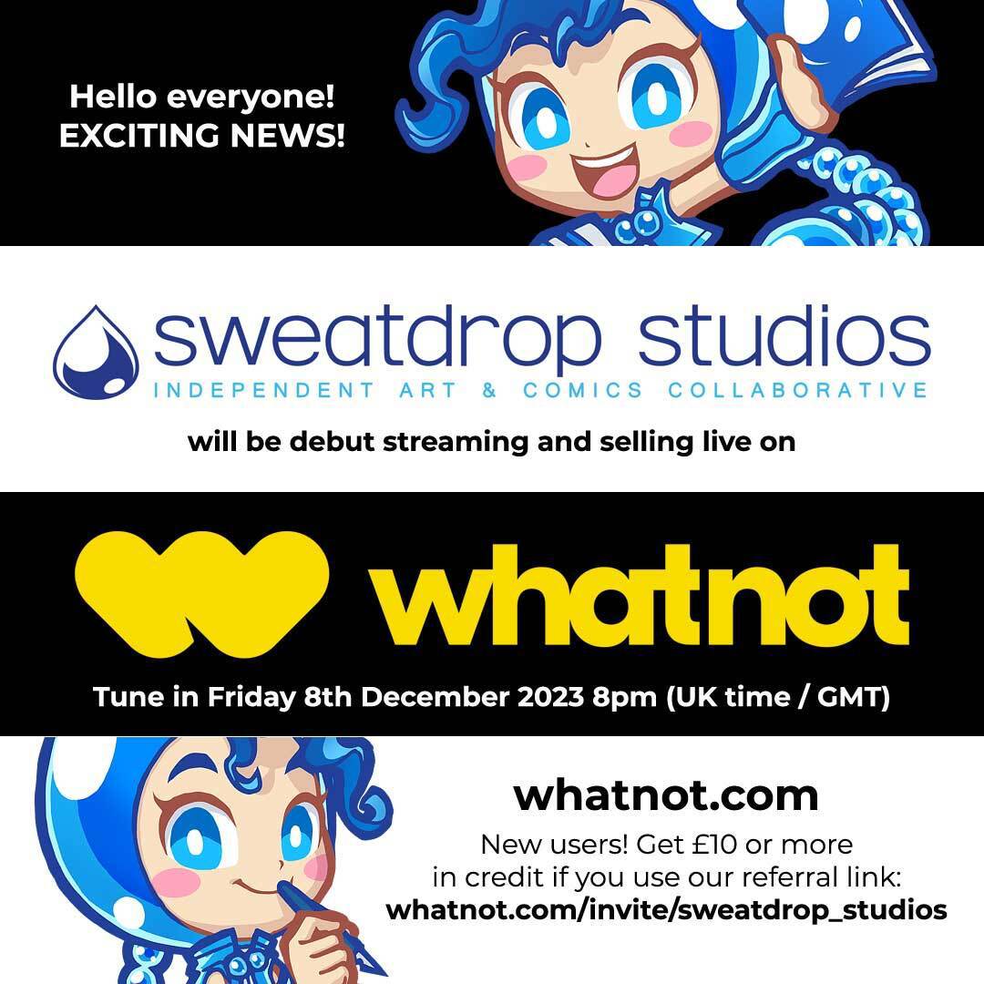 Sweatdrop Studios will be livestreaming on Whatnot