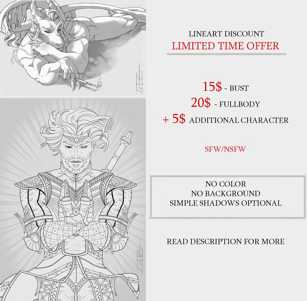 LINEART DISCOUNT - LIMITED TIME OFFER - OPEN