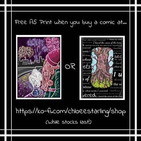 Free A5 Print when you buy a comic from my shop!