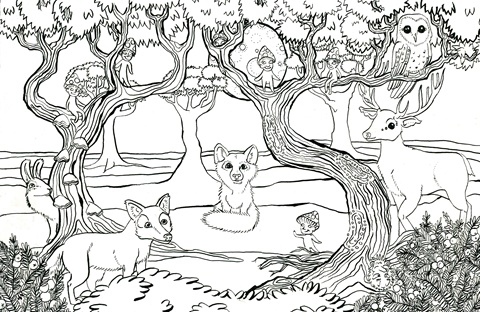 Free Coloring Page: "Forest"