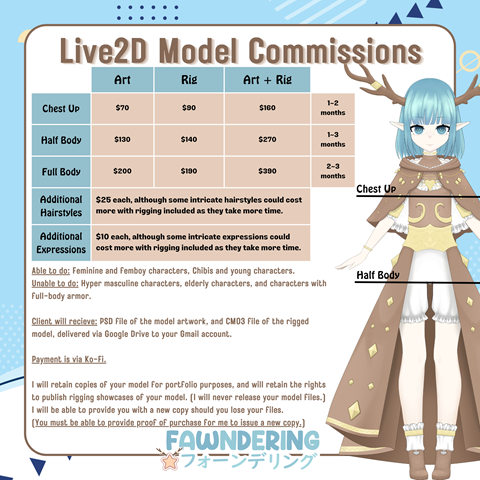 Price drop recently on Live2D Model Commissions!