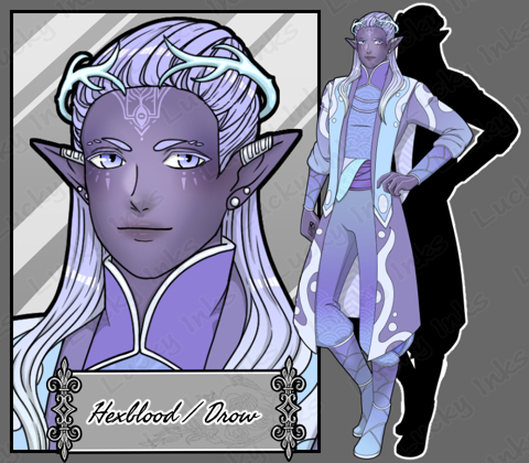 Hexblood / Drow - TTRPG Adoptable Character - LuckyInks's Ko-fi Shop ...