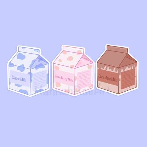 Cute Milk Cartons Digital Art