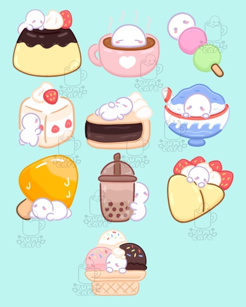 Mochi Dessert Badges