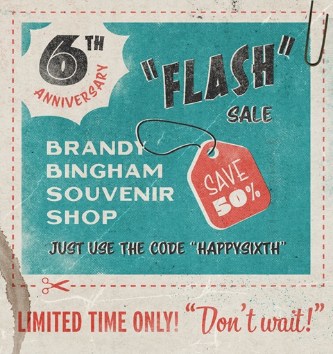 Anniversary flash sale - 50% off everything!