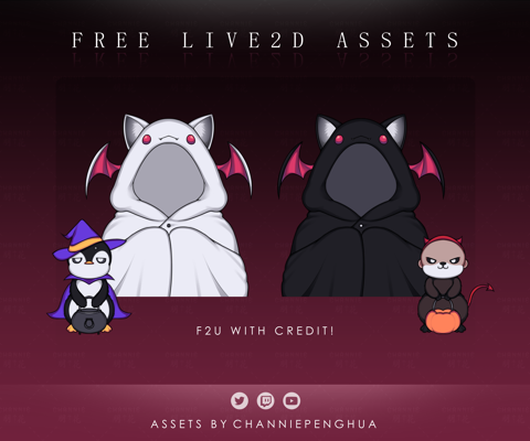 【F2U】 Halloween Vtuber Cloaks + Mascots!