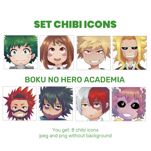 BNHA chibi icon set - Mikita M.G.'s Ko-fi Shop - Ko-fi ️ Where creators ...