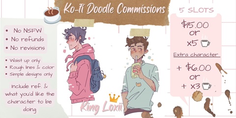 Doodle commissions are open! ☕️