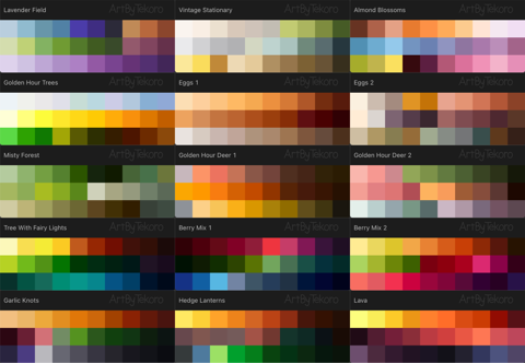 Color Palettes Set 2 - For Art and Digital Notes - Tekoro's Ko-fi Shop ...