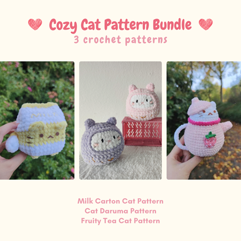 Crochet Cat Drink Cozy — Pops de Milk - Fun and Nerdy Crochet Patterns