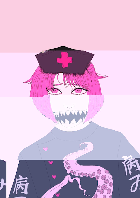 Glitchy Yami Kawaii Tentacle Nurse