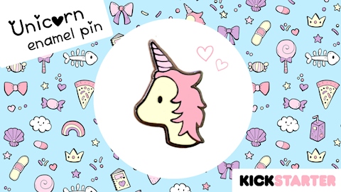 My first Kickstarter project: Enamel Unicorn Pins!