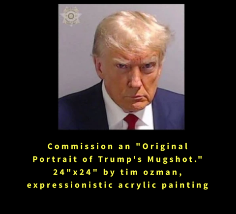 Private Commission a Trump Mugshot Original Painti