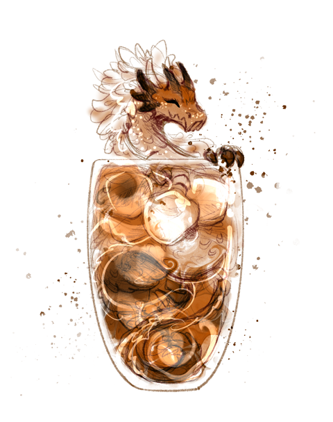 Dragon Doodles: Iced Coffee 🧊☕️