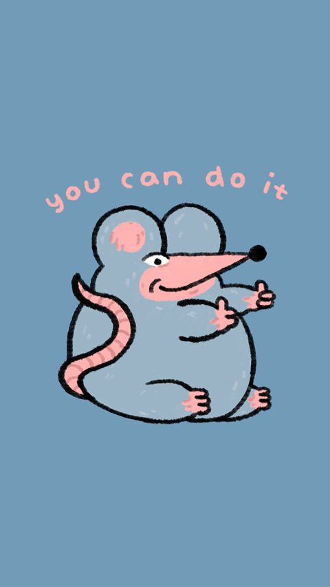 encouraging rat (blue)