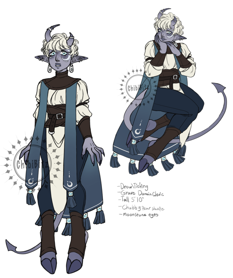 tiefling/drow cleric adopt - Chibi-bits's Ko-fi Shop - Ko-fi ️ Where ...